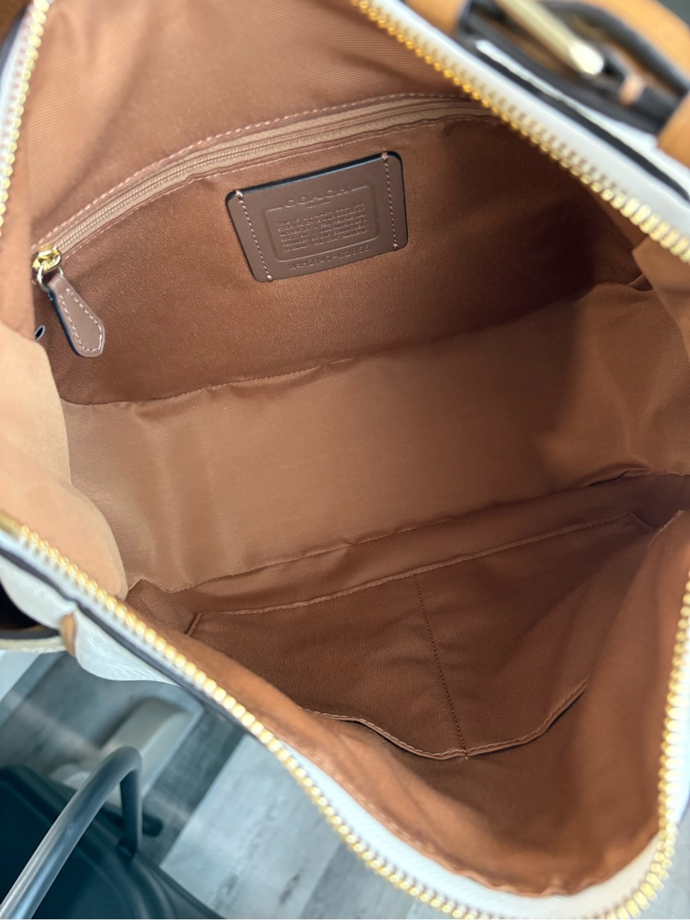 Coach Rori Shoulder Bag – Chalk Pebbled Leather & Signature Canvas - Picture 6 of 7